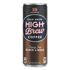 COLD BREW COFFEE + PROTEIN, BLACK AND BOLD, 8 OZ CAN, 12/PACK by HIGH Brew Coffee