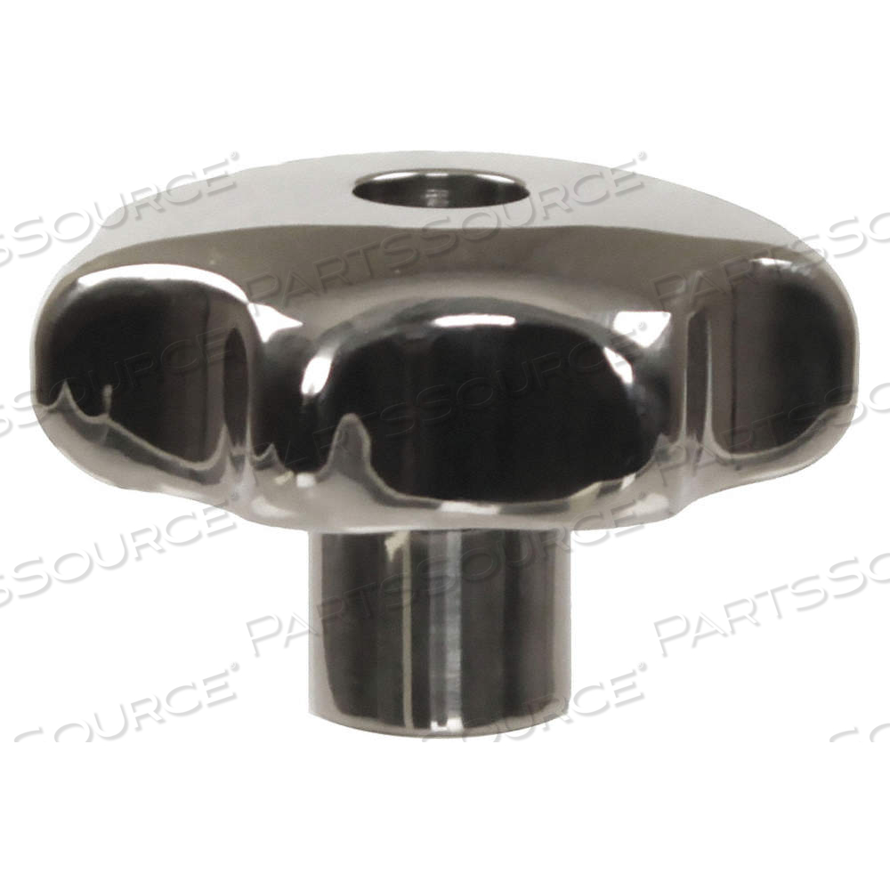 HAND KNOB, 7 POINT, STAINLESS STEEL, 3/8"-16 THREAD, 12 MM THREAD LG, 1.96 IN DIA by Approved Vendor