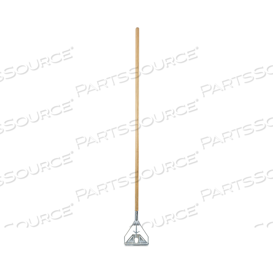 SCREW CLAMP METAL HEAD WOODEN MOP HANDLE, #20+, 1.13" DIA X 63", NATURAL by Boardwalk