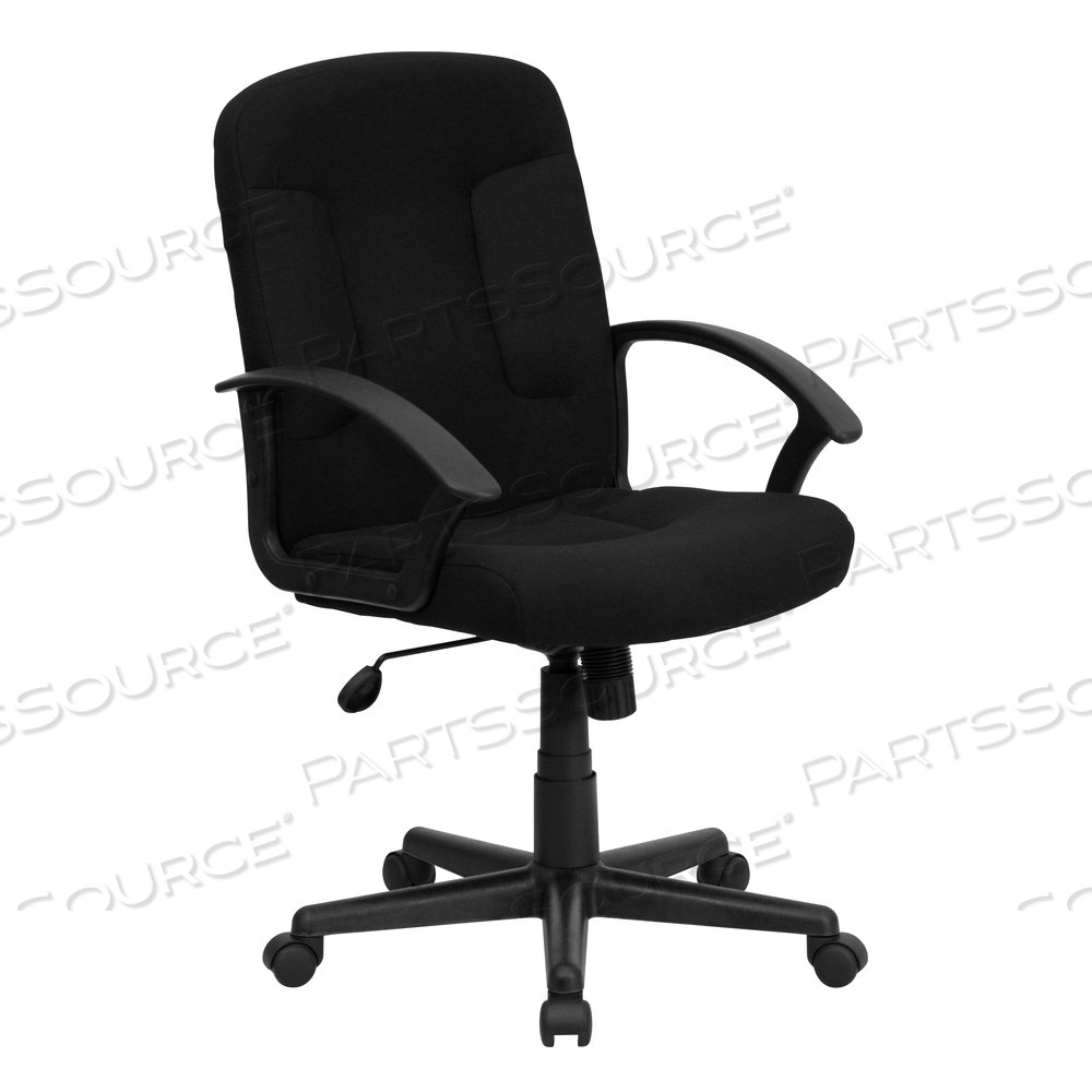 GARVER MID-BACK BLACK FABRIC EXECUTIVE SWIVEL OFFICE CHAIR WITH NYLON ARMS by Flash Furniture GARVER MID-BACK BLACK FABRIC EXECUTIVE SWIVEL OFFICE CHAIR WITH NYLON ARMS by Flash Furniture
