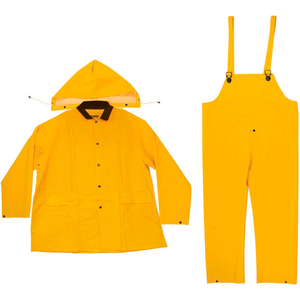 ENGUARD 3-PIECE HEAVY DUTY RAINSUIT, 35 MIL PVC/POLYESTER, SNAP CLOSURE, YELLOW, M by Jaydee Group