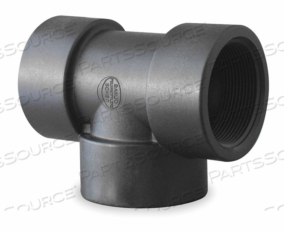 TEE, 3 IN X 3 IN X 3 IN FITTING PIPE SIZE, SCHEDULE 80, FEMALE NPT X FEMALE NPT X FEMALE NPT, BLACK by Banjo