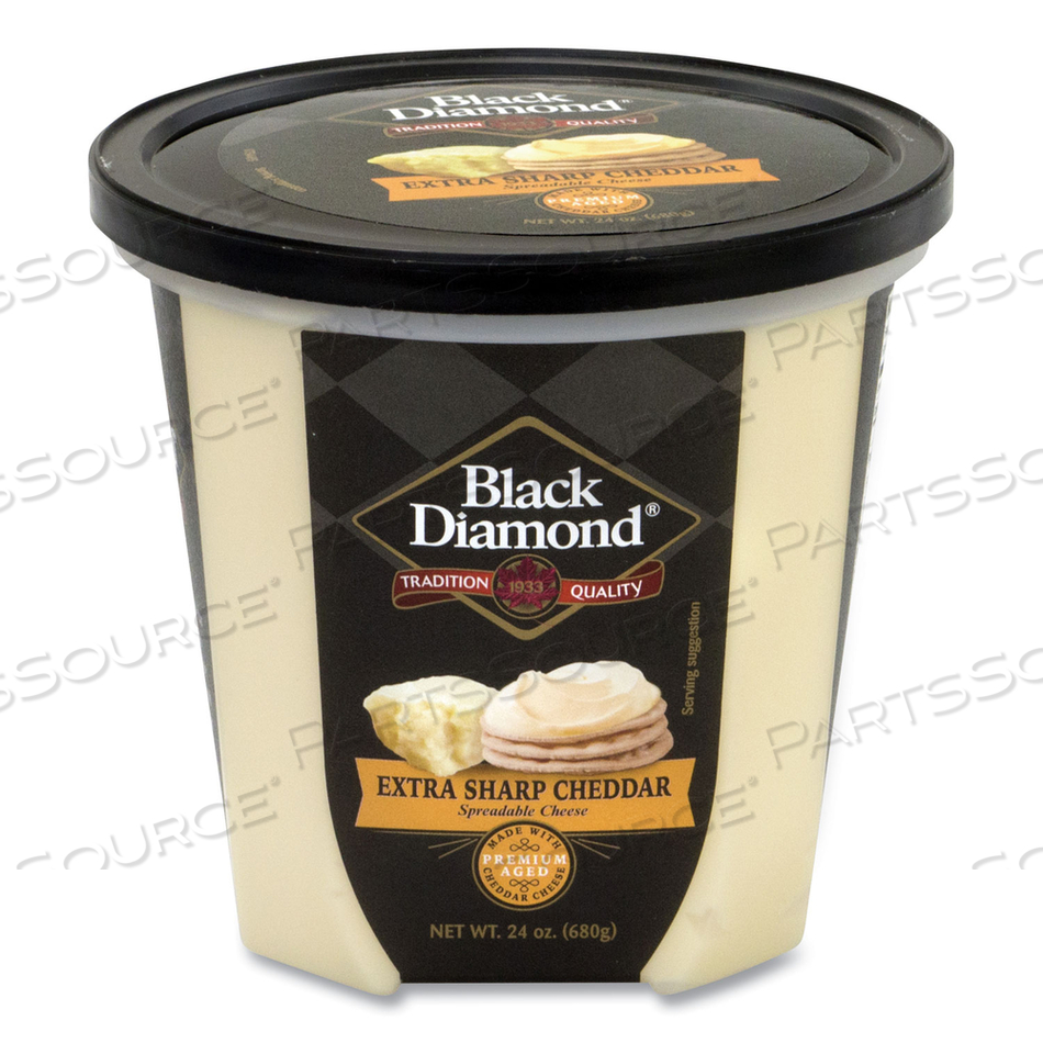 EXTRA SHARP WHITE CHEDDAR CHEESE SPREAD, 24 OZ TUB 