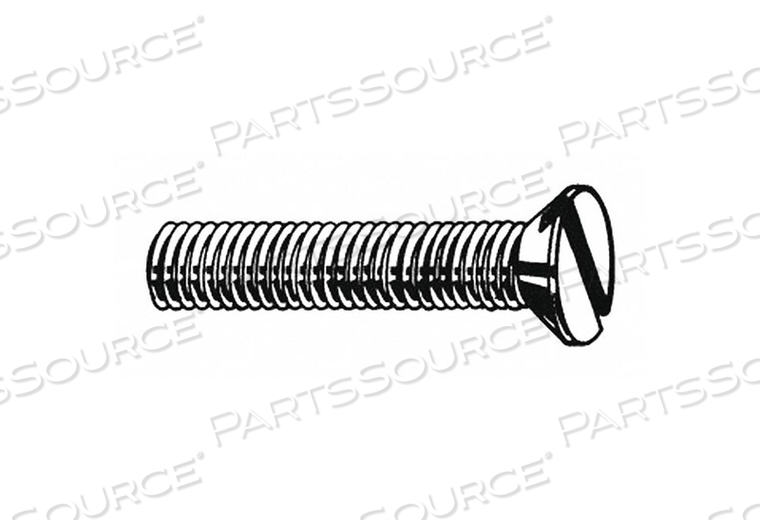 MACHINE SCREW, M6 THREAD SIZE, 12 MM LG, BRASS, PLAIN, FLAT, SLOTTED, DIN 963/DIN EN ISO 2009 by Fabory
