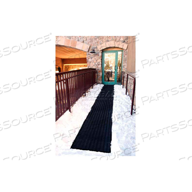 OUTDOOR SNOW & ICE MELTING HEATED WALKWAY MAT 1/2" THICK 2' X 15' 120 VOLT BLACK by Heat Trak, LLC. OUTDOOR SNOW & ICE MELTING HEATED WALKWAY MAT 1/2" THICK 2' X 15' 120 VOLT BLACK by Heat Trak, LLC.