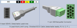 3/5-LEAD ECG TRUNK CABLE, 3.6 M/12 FT by GE Medical Systems Information Technology (GEMSIT)