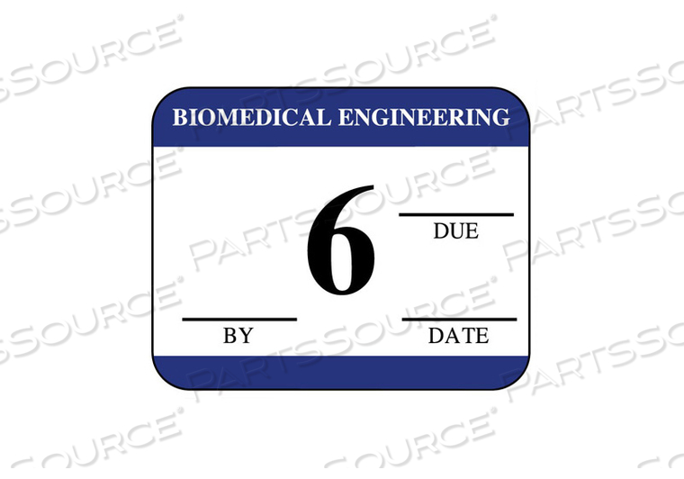LABEL, BIOMEDICAL ENGINEERING INSPECTION, SYNTHETIC PAPER, DARK BLUE, WHITE BACKGROUND, 1-1/4 IN X 1 IN by United Ad Label