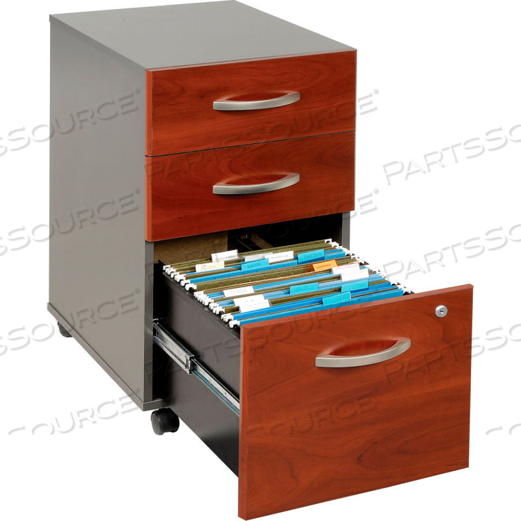 THREE DRAWER FILE CABINET (UNASSEMBLED) - HANSEN CHERRY - SERIES C by Bush Industries THREE DRAWER FILE CABINET (UNASSEMBLED) - HANSEN CHERRY - SERIES C by Bush Industries