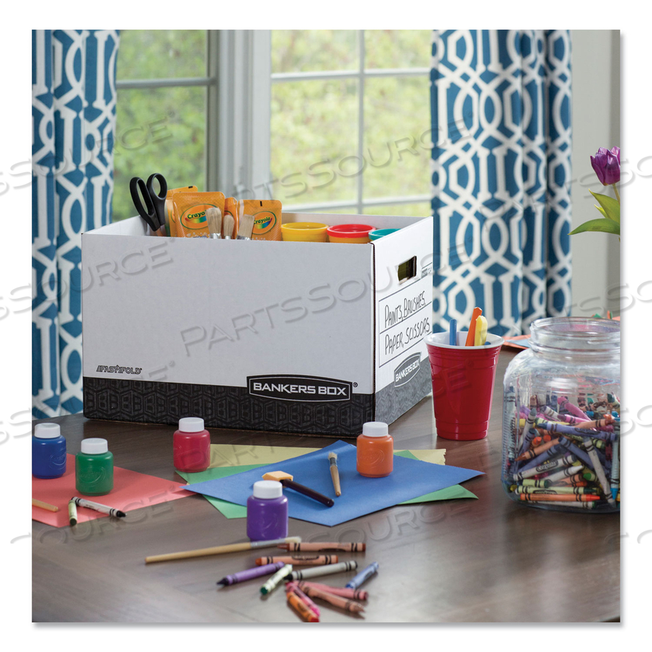 R-KIVE HEAVY-DUTY STORAGE BOXES, LETTER/LEGAL FILES, 12.75" X 16.5" X 10.38", WHITE/BLACK by Bankers Box