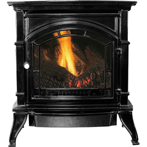 ASHLEY VENT FREE NATURAL GAS STOVE, BLACK ENAMELED PORCELAIN CAST IRON, 31000 BTU by United States Stove Co.