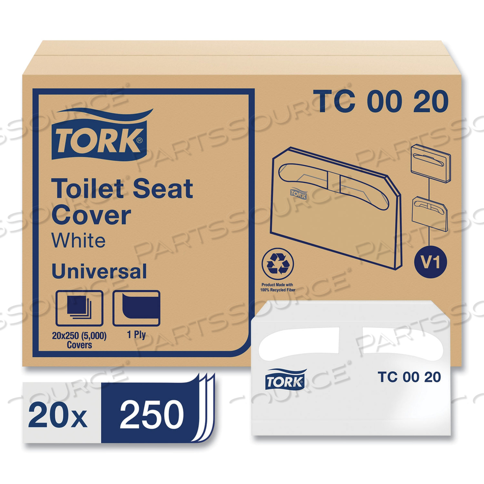 TOILET SEAT COVER, 14-1/2 X 17, WHITE, 20/CARTON by Tork TOILET SEAT COVER, 14-1/2 X 17, WHITE, 20/CARTON by Tork