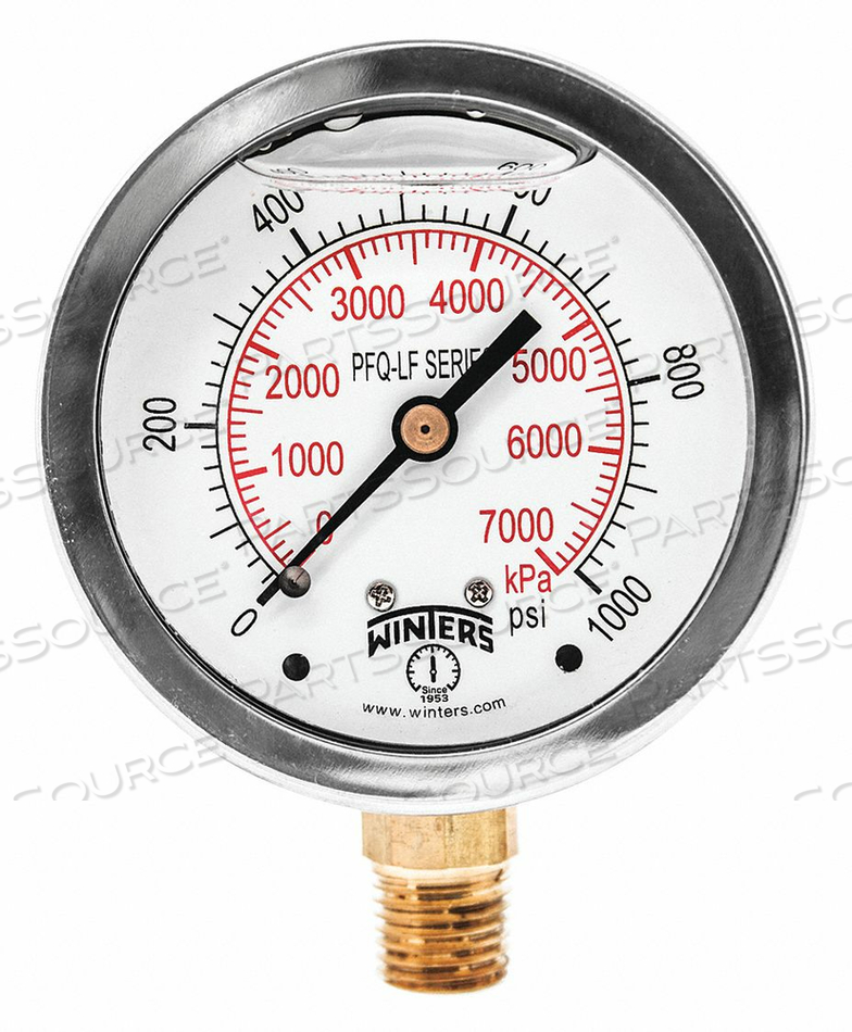 J1382 GAUGE PRESSURE 2-1/2IN. 0 TO 1000 PSI by Winters Instruments