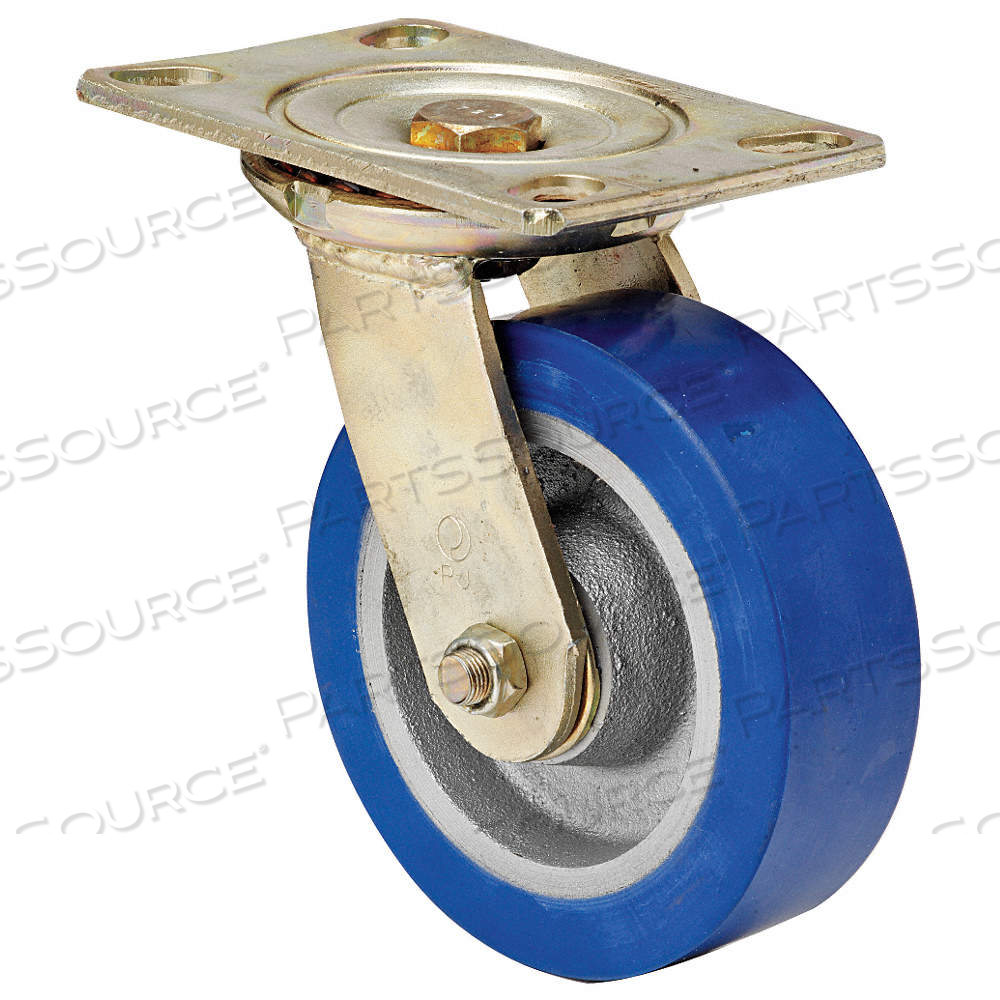 STANDARD PLATE CASTER, 6 IN WHEEL DIA., 1750 LB, 7 1/2 IN MOUNTING HT, SWIVEL CASTER by Approved Vendor