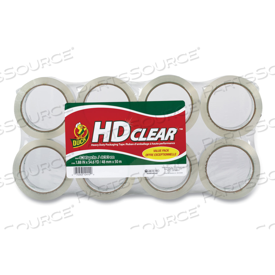 HEAVY-DUTY CARTON PACKAGING TAPE, 3" CORE, 1.88" X 55 YDS, CLEAR by Duck
