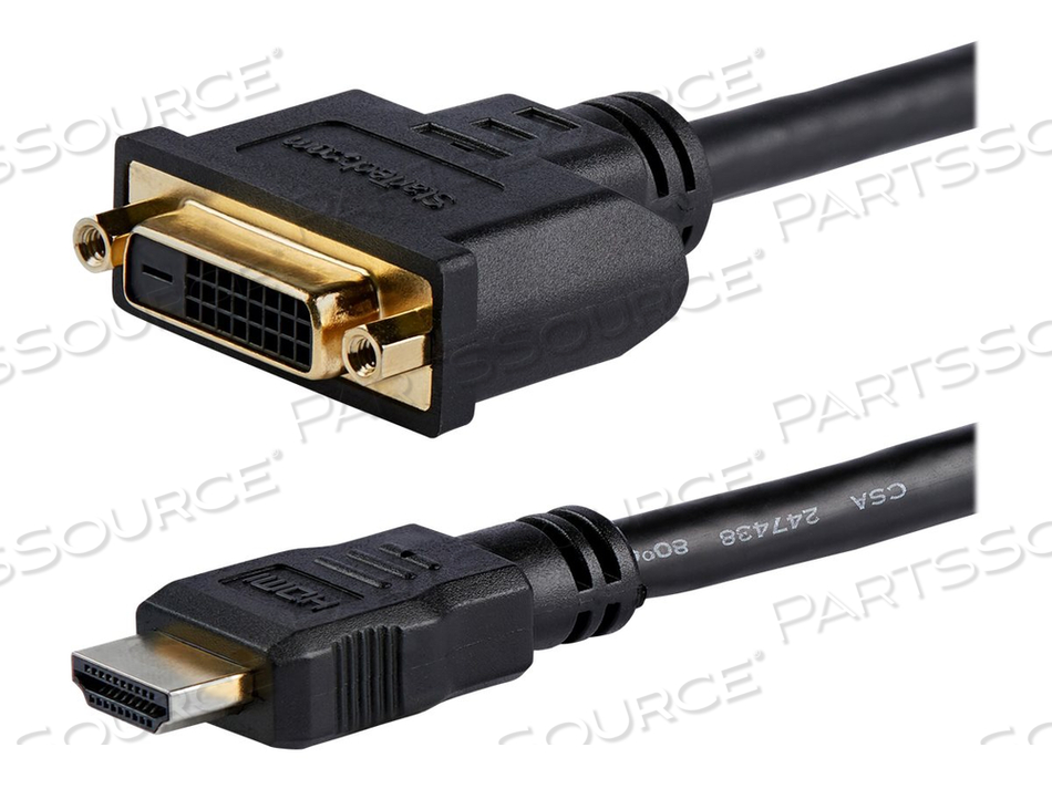 8 IN HDMI MALE TO 24 PIN DVI-D FEMALE, DIGITAL MONITOR ADAPTER CABLE M/F by StarTech.com Ltd. 8 IN HDMI MALE TO 24 PIN DVI-D FEMALE, DIGITAL MONITOR ADAPTER CABLE M/F by StarTech.com Ltd.