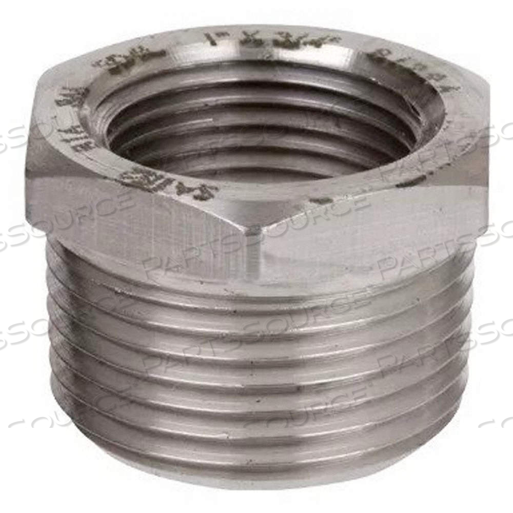HEX REDUCING BUSHING, 304 STAINLESS STEEL, 3 IN X 1 1/2 IN FITTING PIPE SIZE, MALE NPT X FEMALE NPT by Approved Vendor