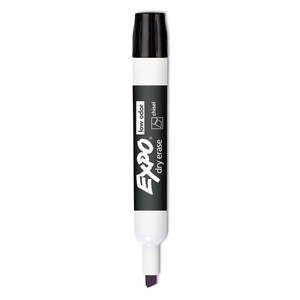 LOW-ODOR DRY-ERASE MARKER, BROAD CHISEL TIP, BLACK, DOZEN by Expo