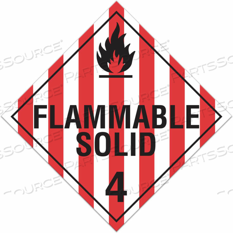 CLASS 4.1 FLAMMABLE SOLIDS TAGBOARD PLACARD by Incom Manufacturing