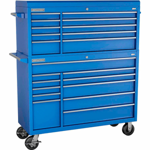 CHAMPION FMPRO 54"W X 20"D X 66-1/8"H 21 DRAWER BLUE CHEST & ROLLER CABINET COMBO by Independent Design Inc