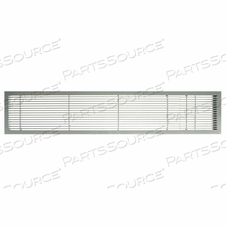 AG10 SERIES 6" X 42" SOLID ALUM FIXED BAR SUPPLY/RETURN AIR VENT GRILLE, BRUSHED SATIN W/DOOR 
