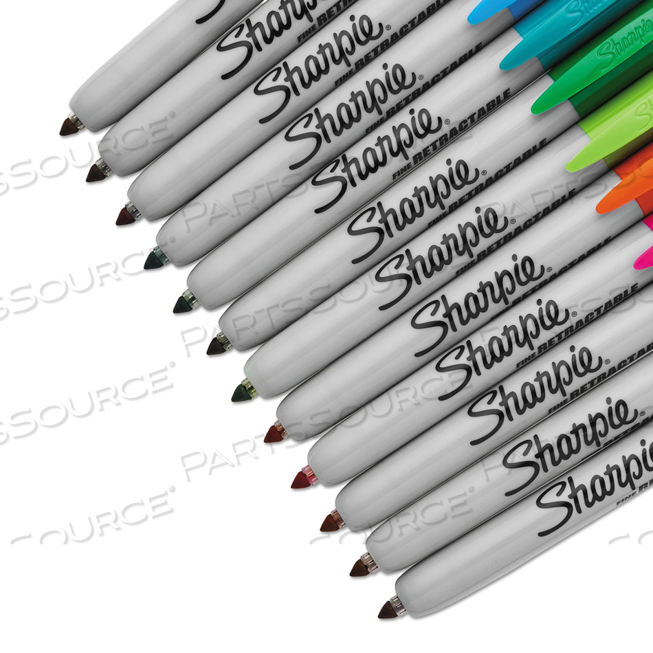 RETRACTABLE PERMANENT MARKER, FINE BULLET TIP, ASSORTED COLORS by Sharpie