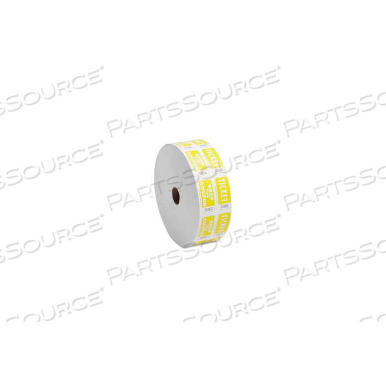 DOUBLE TICKET ROLL, YELLOW, 2000/ROLL by Sparco Products