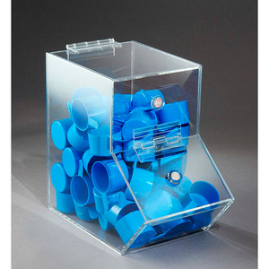 SMALL CLEAR ACRYLIC DISPENSING BIN, 5-1/2"W X 9-1/2"D X 9"H by Ftr Enterprises