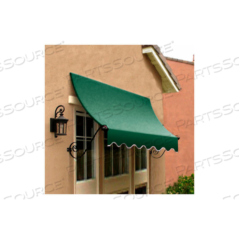 WINDOW/ENTRY AWNING 4-3/8'W X 3-11/16'H X 2'D FOREST GREEN 