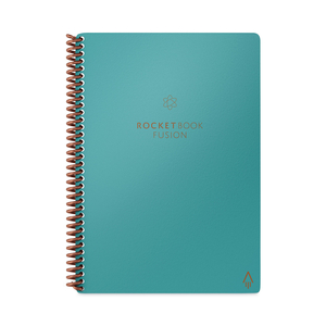 FUSION SMART NOTEBOOK, SEVEN ASSORTED PAGE FORMATS, TEAL COVER, 8.8 X 6, 21 SHEETS by Rocketbook