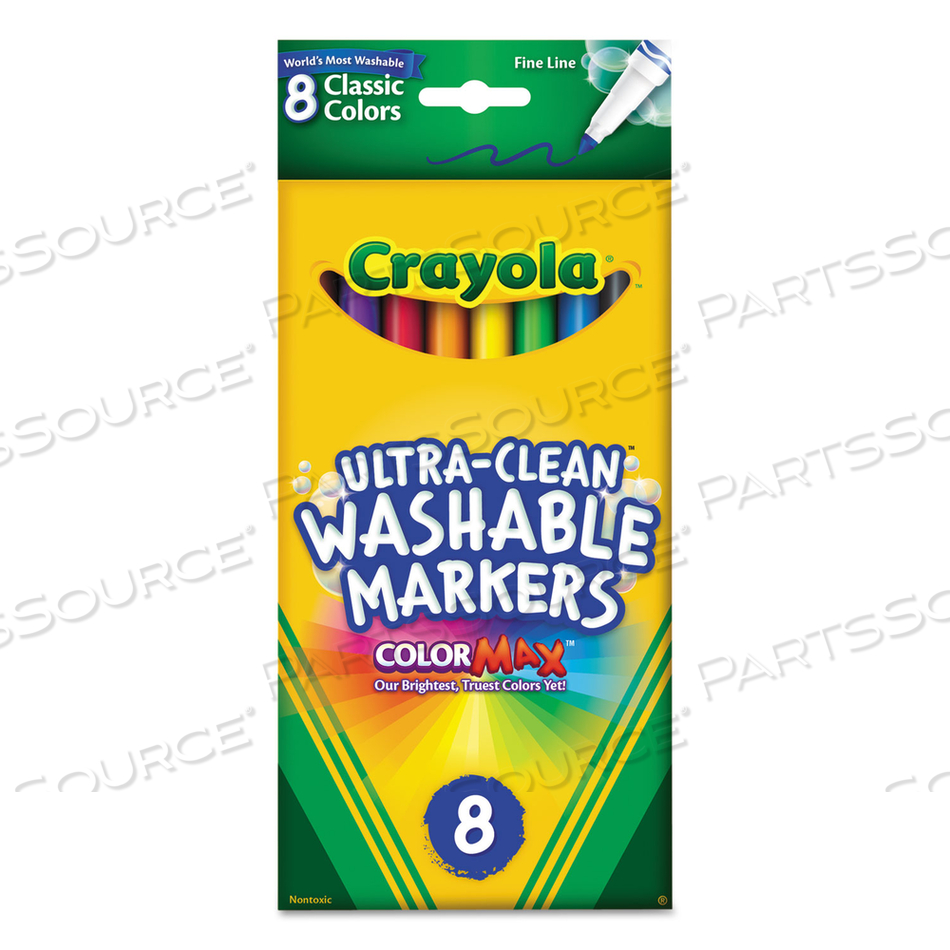 ULTRA-CLEAN WASHABLE MARKERS, FINE BULLET TIP, ASSORTED COLORS by Crayola