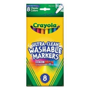 ULTRA-CLEAN WASHABLE MARKERS, FINE BULLET TIP, ASSORTED COLORS, 8/PACK by Crayola