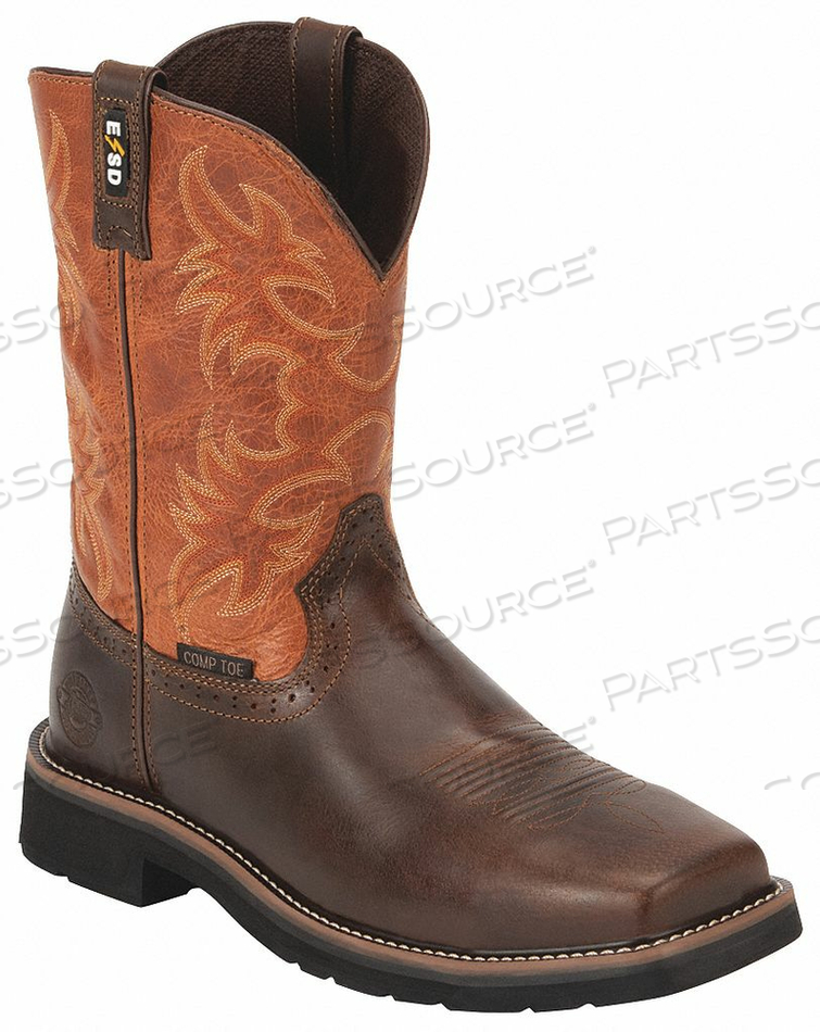 WESTERN BOOT 8 EE BROWN COMPOSITE PR by Justin Brands