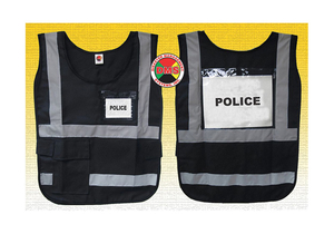 H6445 SAFETY VEST BLACK LEGEND INSERT UNIVSL by Disaster Management Systems (DMS)