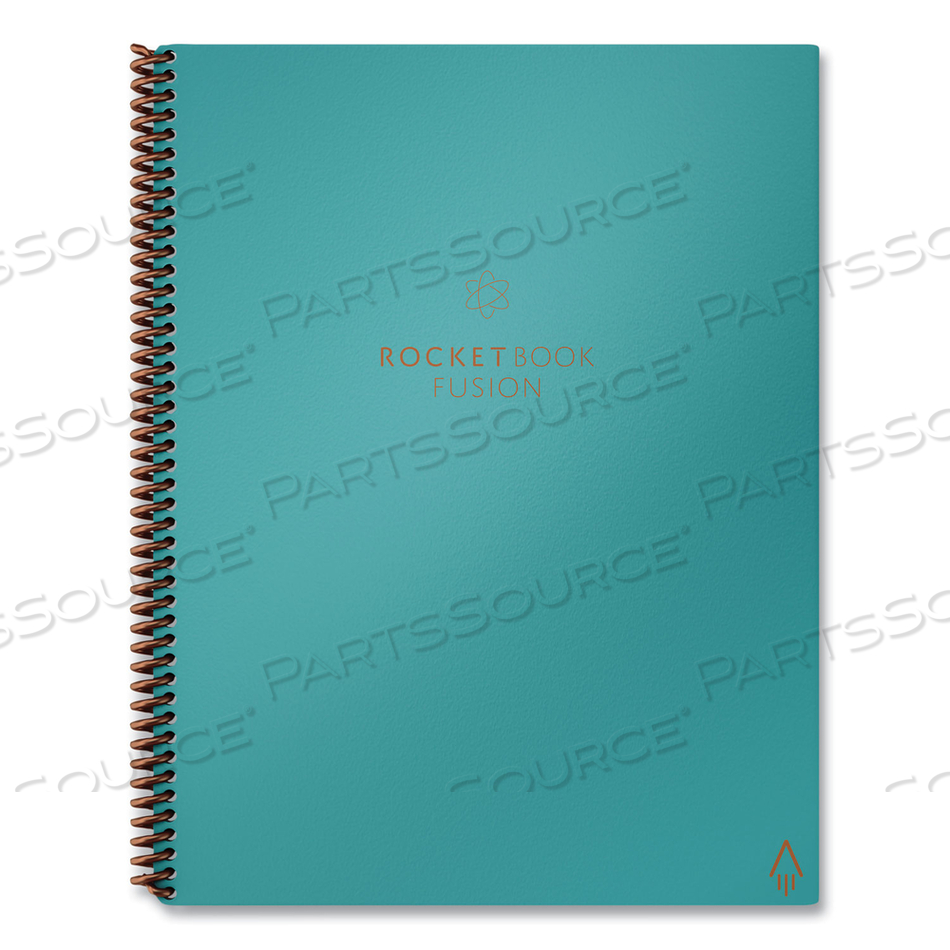 FUSION SMART NOTEBOOK, SEVEN ASSORTED PAGE FORMATS, TEAL COVER, 11 X 8.5, 21 SHEETS by Rocketbook FUSION SMART NOTEBOOK, SEVEN ASSORTED PAGE FORMATS, TEAL COVER, 11 X 8.5, 21 SHEETS by Rocketbook