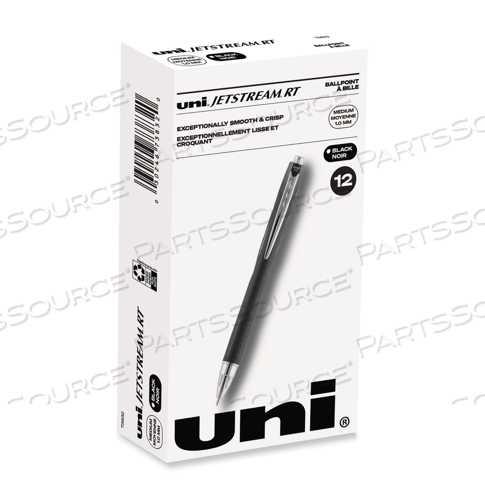 JETSTREAM RETRACTABLE BALLPOINT PEN, BOLD 1 MM, BLACK INK, BLACK BARREL by Uni-Ball JETSTREAM RETRACTABLE BALLPOINT PEN, BOLD 1 MM, BLACK INK, BLACK BARREL by Uni-Ball
