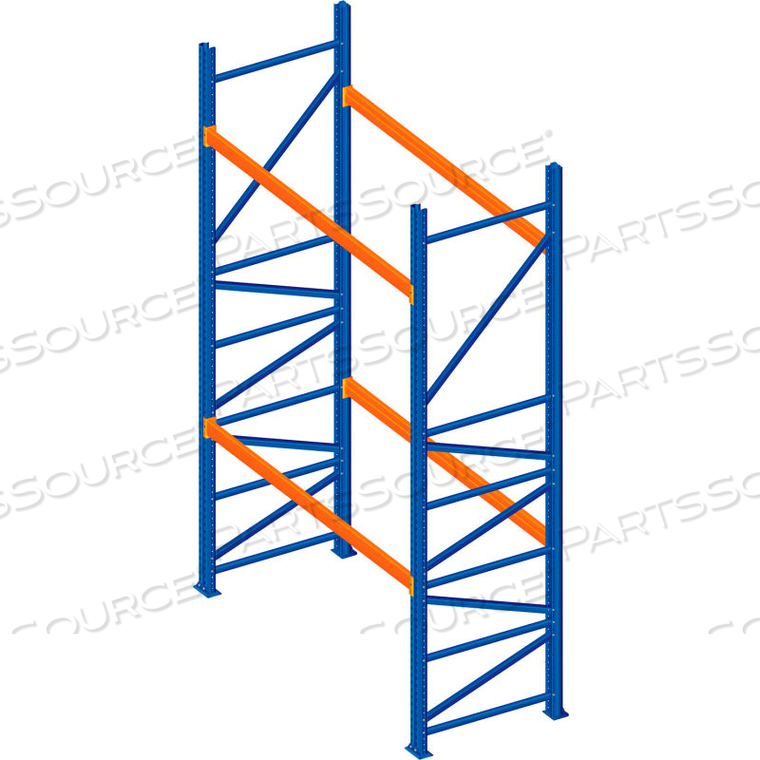 BLUE BOLTED PALLET RACK TEAR DROP STARTER, 120"W X 42"D X 144"H 