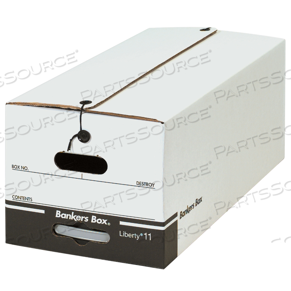 FILE STORAGE BOXES, 24" X 12" X 10 1/4", STRING AND BUTTON, WHITE, 12/CASE by BOX Partners (Box Acquisitions, LLC)