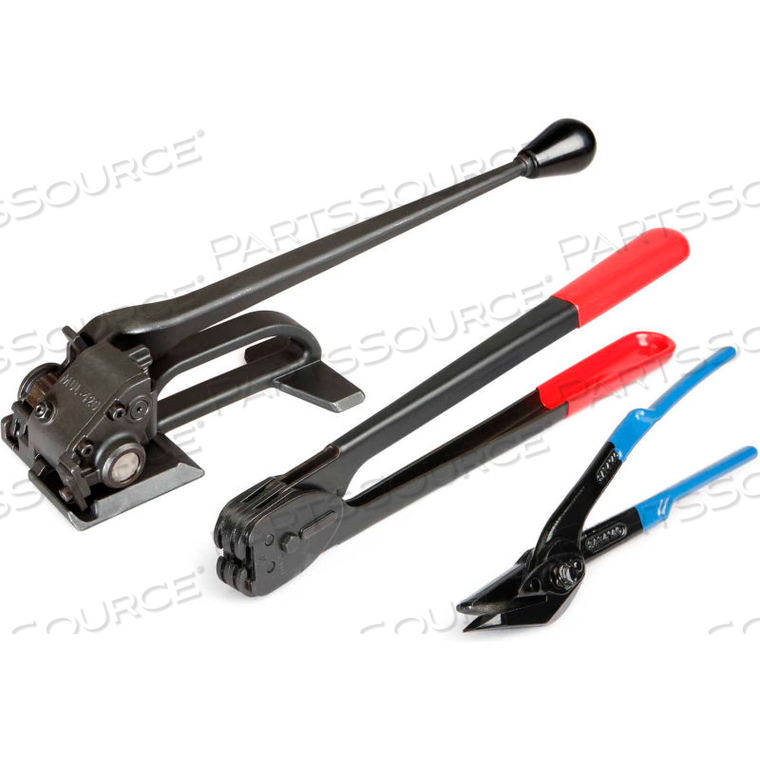 TOOL SET FOR 3/4" STEEL STRAPPING, MUL-420 TENSIONER, C-3126 SEALER, H-230 CUTTER by Teknika TOOL SET FOR 3/4" STEEL STRAPPING, MUL-420 TENSIONER, C-3126 SEALER, H-230 CUTTER by Teknika