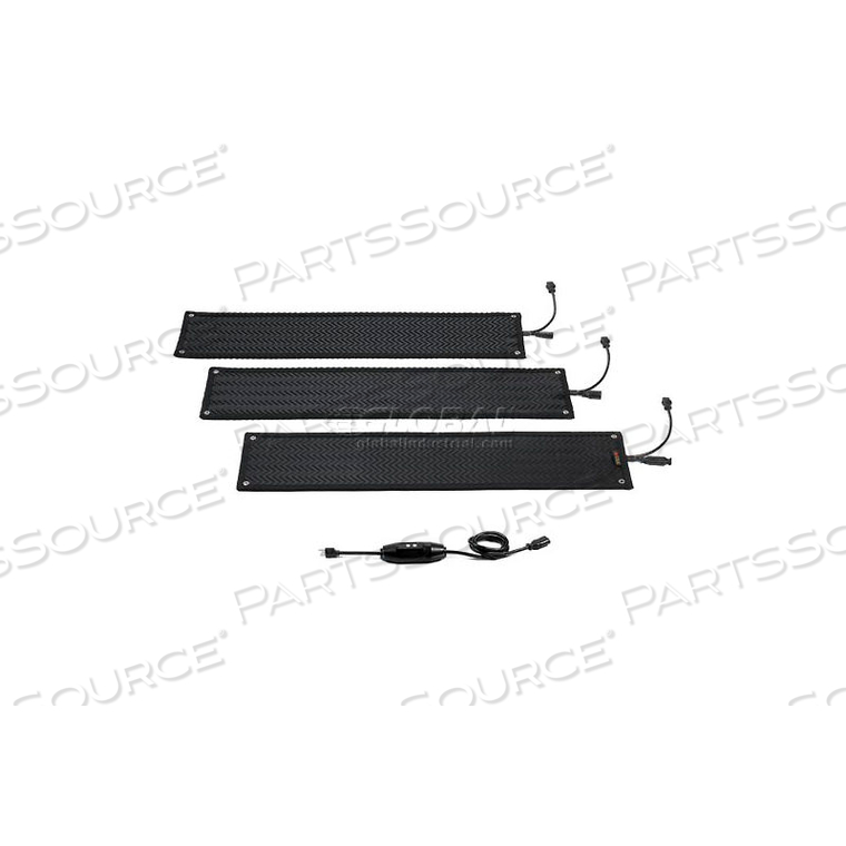 OUTDOOR SNOW & ICE MELTING HEATED STAIR MAT 1/2" THICK 1' X 6' 120 VOLT BLACK by Heat Trak, LLC. OUTDOOR SNOW & ICE MELTING HEATED STAIR MAT 1/2" THICK 1' X 6' 120 VOLT BLACK by Heat Trak, LLC.