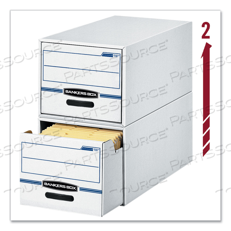 STOR/DRAWER BASIC SPACE-SAVINGS STORAGE DRAWERS, LEGAL FILES, 16.75" X 19.5" X 11.5", WHITE/BLUE by Bankers Box