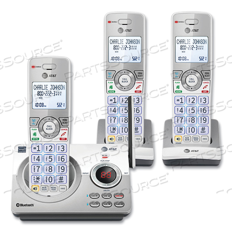 CONNECT TO CELL DL72310 CORDLESS TELEPHONE, BASE AND 2 ADDITIONAL HANDSETS, WHITE/SILVER by AT&T CONNECT TO CELL DL72310 CORDLESS TELEPHONE, BASE AND 2 ADDITIONAL HANDSETS, WHITE/SILVER by AT&T