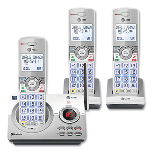 CONNECT TO CELL DL72310 CORDLESS TELEPHONE, BASE AND 2 ADDITIONAL HANDSETS, WHITE/SILVER by AT&T