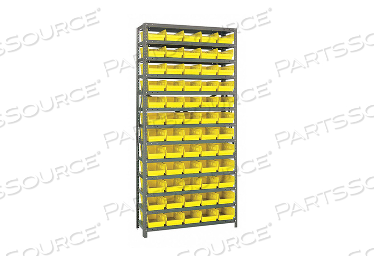 E1516 BIN SHELVING 75 OVERALL H 60 BINS YLLOW by Quantum Storage Systems E1516 BIN SHELVING 75 OVERALL H 60 BINS YLLOW by Quantum Storage Systems