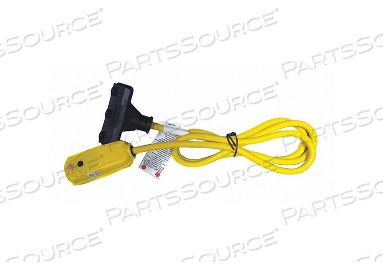 PLUG-IN GFCI WITH CORD, CORD LENGTH 6 FT, COLOR YELLOW, MAX. AMPS 15 A, PLUG CONFIGURATION NEMA 5-15P, RECEPTACLE CONFIGURATION NEMA 5-15R, by Power First PLUG-IN GFCI WITH CORD, CORD LENGTH 6 FT, COLOR YELLOW, MAX. AMPS 15 A, PLUG CONFIGURATION NEMA 5-15P, RECEPTACLE CONFIGURATION NEMA 5-15R, by Power First
