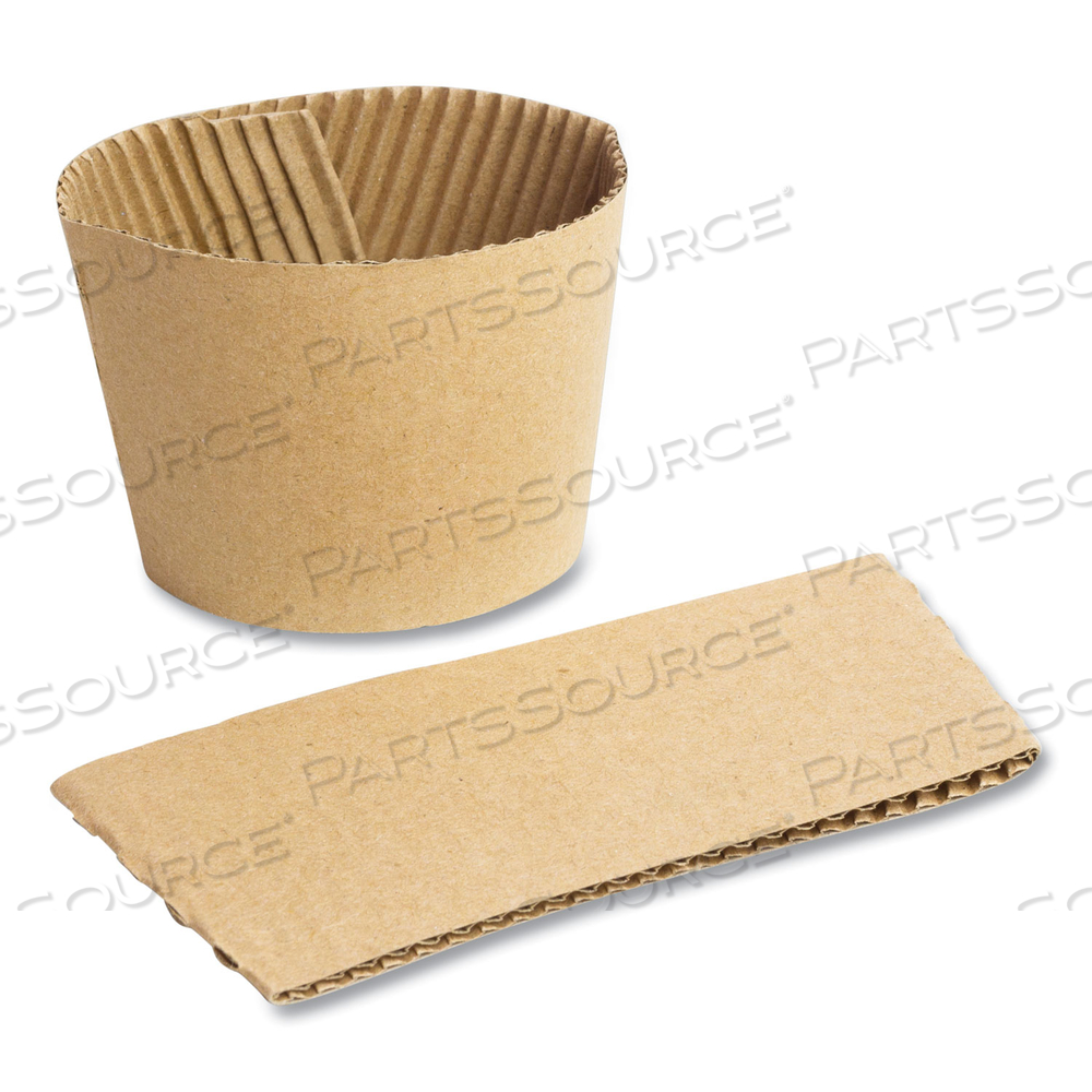 KRAFT HOT CUP SLEEVES, FITS VEGWARE 79-SERIES HOT CUPS, KRAFT, 1,000/CARTON 