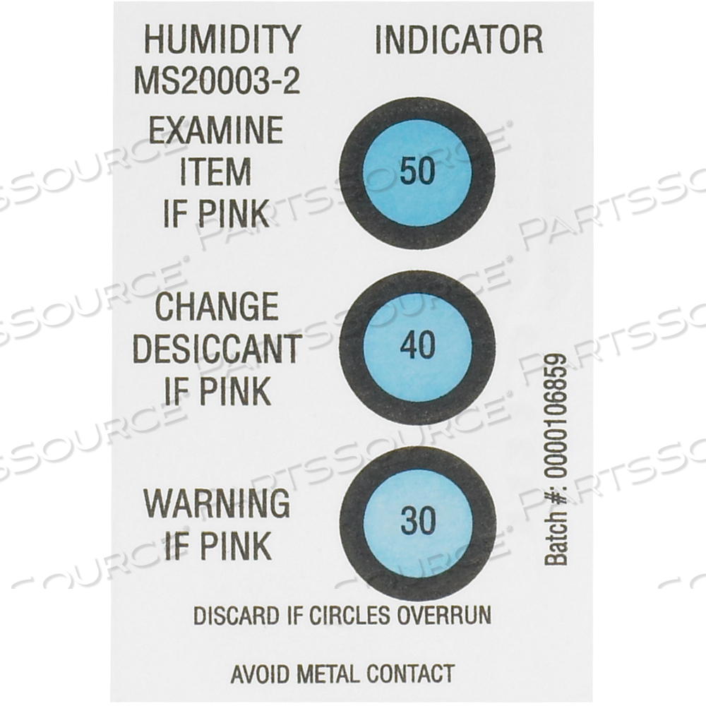 HUMIDITY INDICATORS, 30-40-50%, 2" X 3", WHITE, 125/CASE by BOX Partners (Box Acquisitions, LLC)