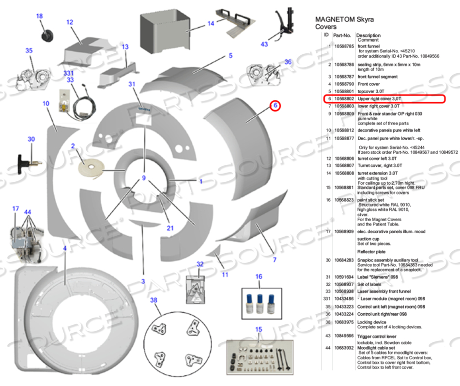 UPPER RIGHT COVER 3,0T by Siemens Medical Solutions