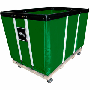 24 BU-HEAVY-DUTY BASKET TRUCKS BY ROYAL - VINYL LINER - 54"LX34"DX37.5"H 4 SWIVEL CASTERS-GREEN by Royal Basket Trucks