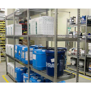 V-GRIP PRE-CONFIGURED WIRE SHELVING SPILL CONTAINMENT SYSTEM - 48"W X 18"D X 84"H - ADD-ON - RED by Equipto