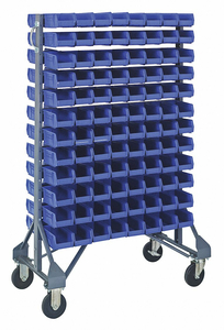 MOBILE BIN RAIL FLOOR RACK 192 BINS BLUE by Quantum Storage Systems